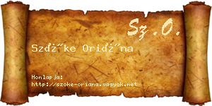 Szőke Oriána névjegykártya